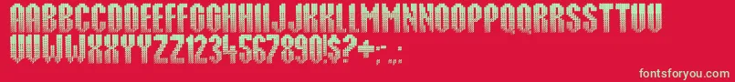 フォントPunktum – 赤い背景に緑の文字