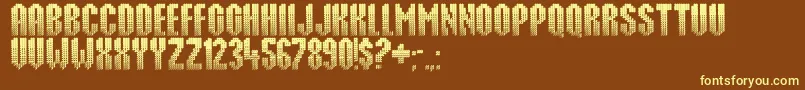 Punktum-fontti – keltaiset fontit ruskealla taustalla