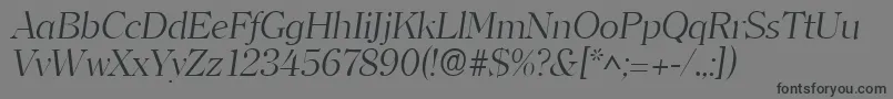 ClearfacelhItalic Font – Black Fonts on Gray Background