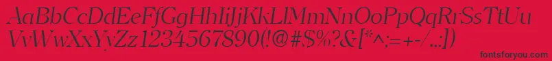 ClearfacelhItalic Font – Black Fonts on Red Background