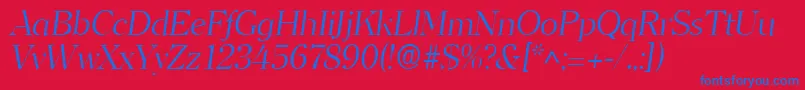 ClearfacelhItalic Font – Blue Fonts on Red Background