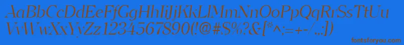 ClearfacelhItalic Font – Brown Fonts on Blue Background