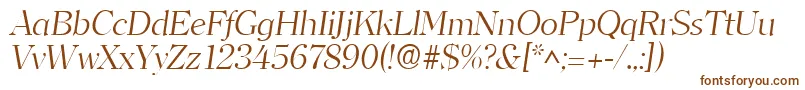 ClearfacelhItalic-fontti – ruskeat fontit valkoisella taustalla