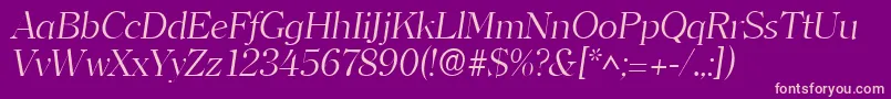 ClearfacelhItalic Font – Pink Fonts on Purple Background