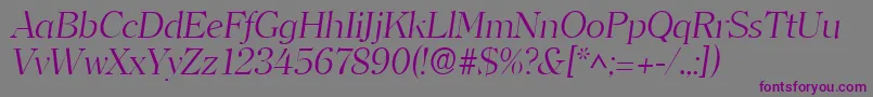 ClearfacelhItalic-fontti – violetit fontit harmaalla taustalla