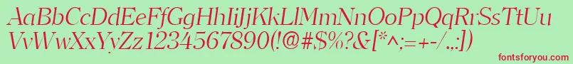 ClearfacelhItalic Font – Red Fonts on Green Background