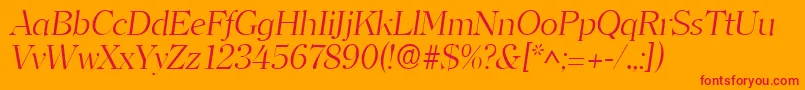 ClearfacelhItalic Font – Red Fonts on Orange Background