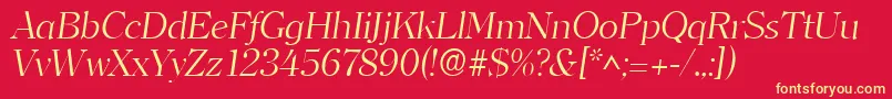 ClearfacelhItalic Font – Yellow Fonts on Red Background