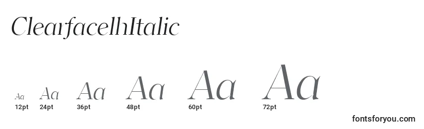 Размеры шрифта ClearfacelhItalic