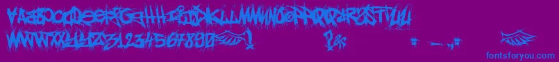 ElfontGohtic-Schriftart – Blaue Schriften auf violettem Hintergrund