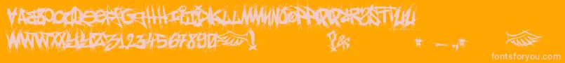 Шрифт ElfontGohtic – розовые шрифты на оранжевом фоне