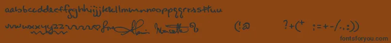 Alanishand-fontti – mustat fontit ruskealla taustalla
