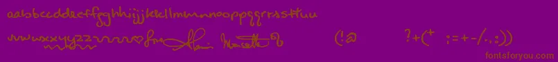 Alanishand Font – Brown Fonts on Purple Background