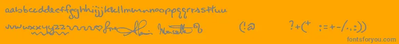 More about Alanishand Font Alanishand Font – Gray Fonts on Orange Background