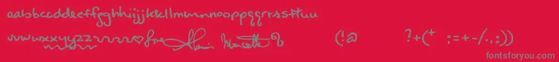 Alanishand Font – Gray Fonts on Red Background