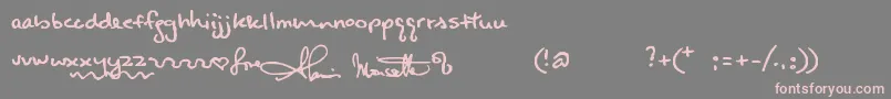 Weitere Informationen zur Alanishand-Schriftart Alanishand-Schriftart – Rosa Schriften auf grauem Hintergrund