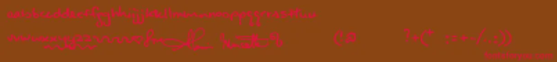 Alanishand Font – Red Fonts on Brown Background