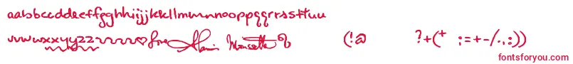 Alanishand Font – Red Fonts on White Background