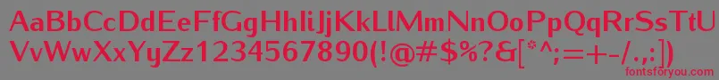 Czcionka IwonaheavyRegular – czerwone czcionki na szarym tle