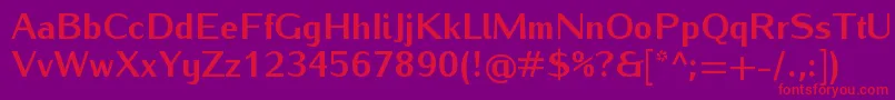 IwonaheavyRegular Font – Red Fonts on Purple Background