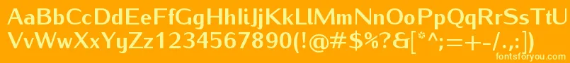 IwonaheavyRegular-fontti – keltaiset fontit oranssilla taustalla
