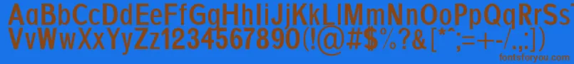 フォントAgajdaBold – 茶色の文字が青い背景にあります。