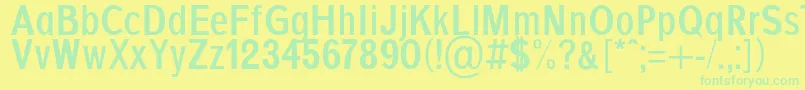 フォントAgajdaBold – 黄色い背景に緑の文字