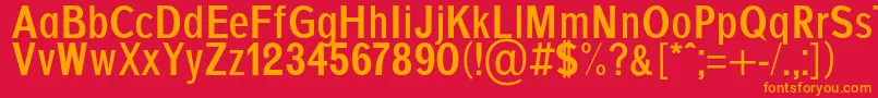 フォントAgajdaBold – 赤い背景にオレンジの文字