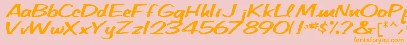 BetaRegularTtnorm-Schriftart – Orangefarbene Schriften auf rosa Hintergrund