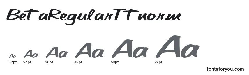 BetaRegularTtnorm Font Sizes