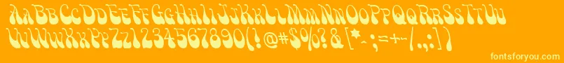 Fonte Victm – fontes amarelas em um fundo laranja