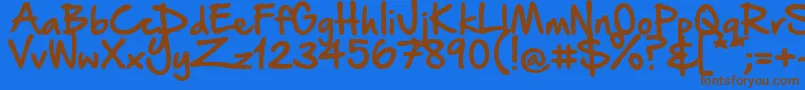 HandOfSeanDemo Font – Brown Fonts on Blue Background