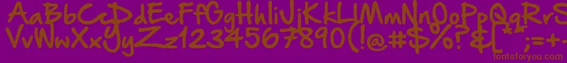 HandOfSeanDemo Font – Brown Fonts on Purple Background