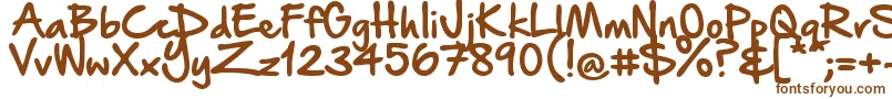 Шрифт HandOfSeanDemo – коричневые шрифты на белом фоне