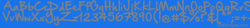 HandOfSeanDemo Font – Gray Fonts on Blue Background