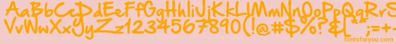 HandOfSeanDemo Font – Orange Fonts on Pink Background