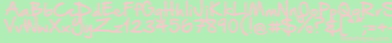 HandOfSeanDemo Font – Pink Fonts on Green Background