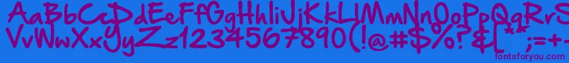 HandOfSeanDemo Font – Purple Fonts on Blue Background