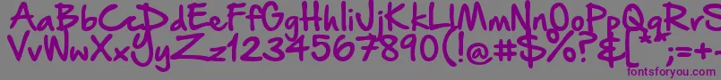 Шрифт HandOfSeanDemo – фиолетовые шрифты на сером фоне