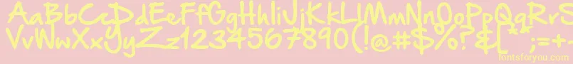 HandOfSeanDemo Font – Yellow Fonts on Pink Background