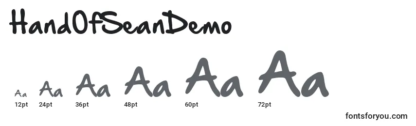 Размеры шрифта HandOfSeanDemo