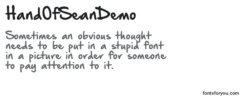 Review of the HandOfSeanDemo Font