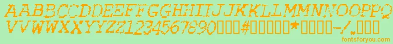 Rubbbi Font – Orange Fonts on Green Background