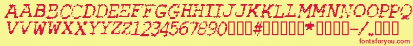 Rubbbi Font – Red Fonts on Yellow Background