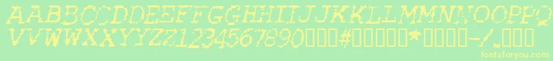 Rubbbi Font – Yellow Fonts on Green Background