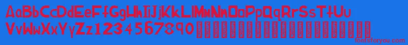 Californicafontfinal Font – Red Fonts on Blue Background