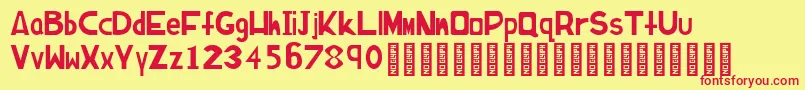 Californicafontfinal Font – Red Fonts on Yellow Background