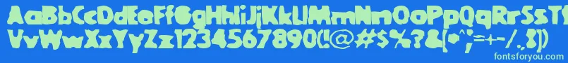 GoolaBlack Font – Green Fonts on Blue Background