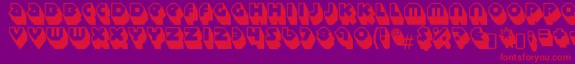 Sudburybasin3DRegular Font – Red Fonts on Purple Background