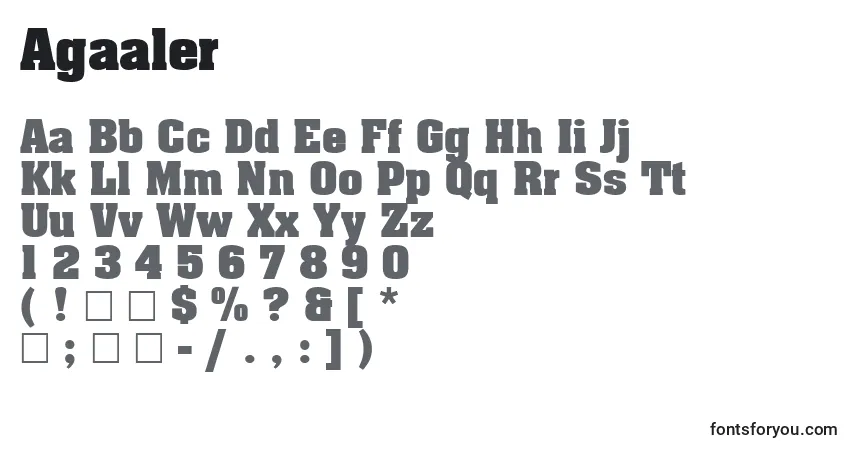 Schriftart Agaaler – Alphabet, Zahlen, spezielle Symbole